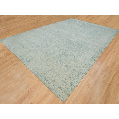 Modern and Contemporary Wool & Silk Hand Loomed Rug Grey No Border 12.0X18.0 -O065201