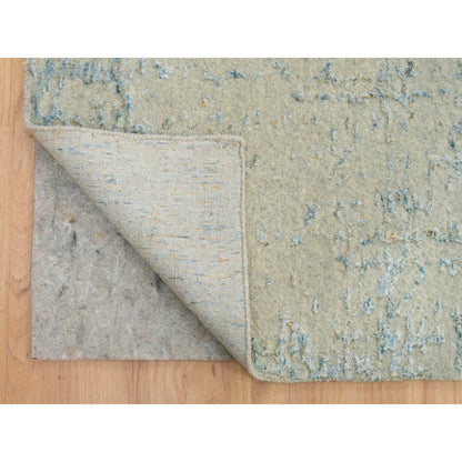 Modern and Contemporary Wool & Silk Hand Loomed Rug Grey No Border 12.0X18.0 -O065201