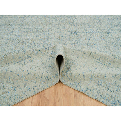 Modern and Contemporary Wool & Silk Hand Loomed Rug Grey No Border 12.0X18.0 -O065201