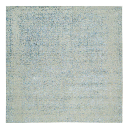 Modern and Contemporary Wool & Silk Hand Loomed Rug Grey No Border 10.0X10.0 -O065213