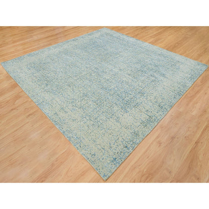 Modern and Contemporary Wool & Silk Hand Loomed Rug Grey No Border 10.0X10.0 -O065213