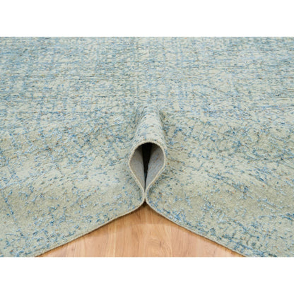 Modern and Contemporary Wool & Silk Hand Loomed Rug Grey No Border 10.0X10.0 -O065213