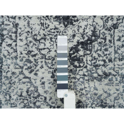 Transitional Wool & Silk Hand Knotted Rug Grey No Border 2.8X20.0 -O065214