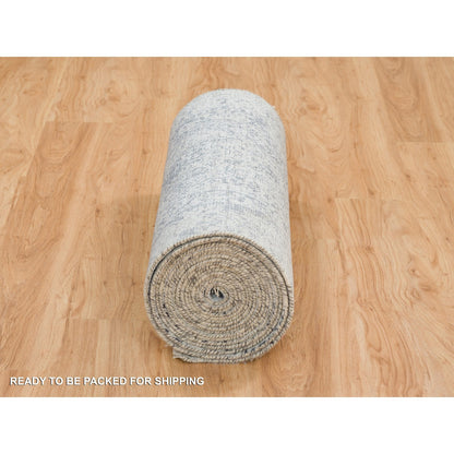 Transitional Wool & Silk Hand Knotted Rug Grey No Border 2.7X25.8 -O065215