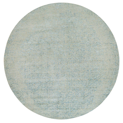 Modern and Contemporary Wool & Silk Hand Loomed Rug Grey No Border 11.10X11.10 -O065222