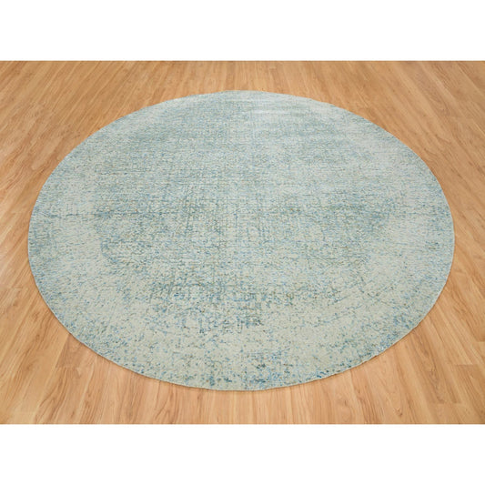 Modern and Contemporary Wool & Silk Hand Loomed Rug Grey No Border 11.10X11.10 -O065222