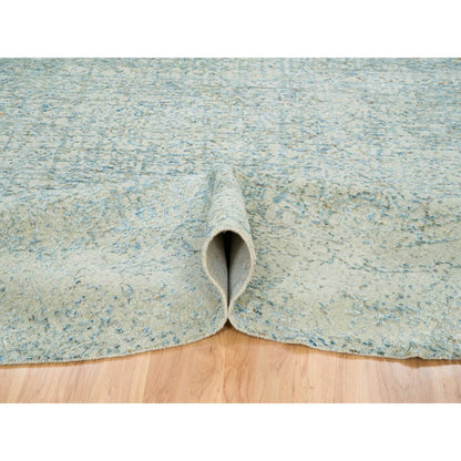 Modern and Contemporary Wool & Silk Hand Loomed Rug Grey No Border 11.10X11.10 -O065222