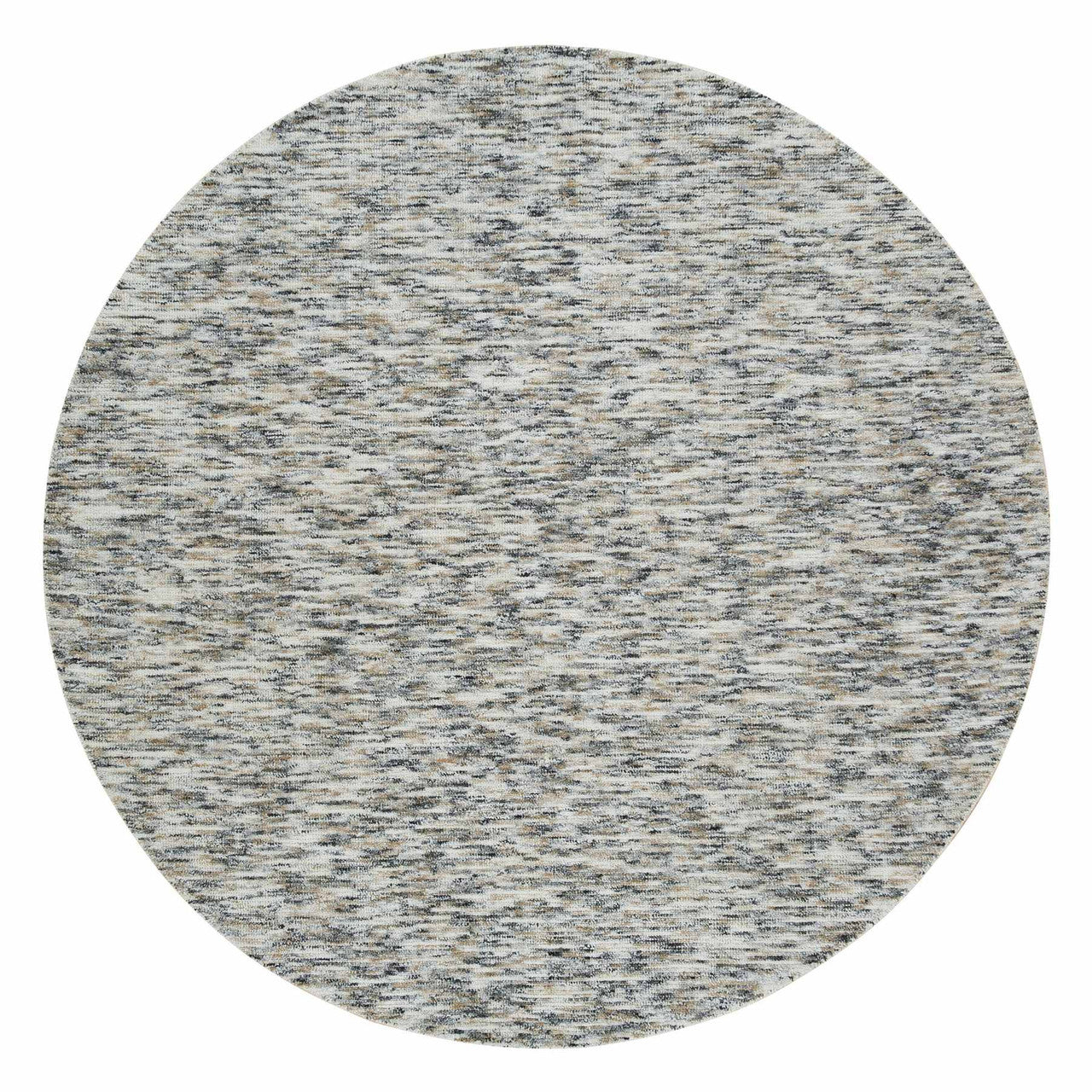 Beige 8'0" x 8'0" Modern and Contemporary Handloom Wool Rug - Sku: O065226