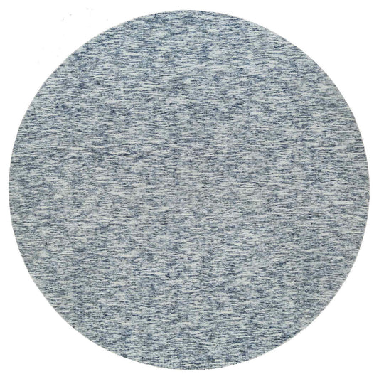 Modern and Contemporary Wool Hand Loomed Rug Blue No Border 12.0X12.0 -O065239