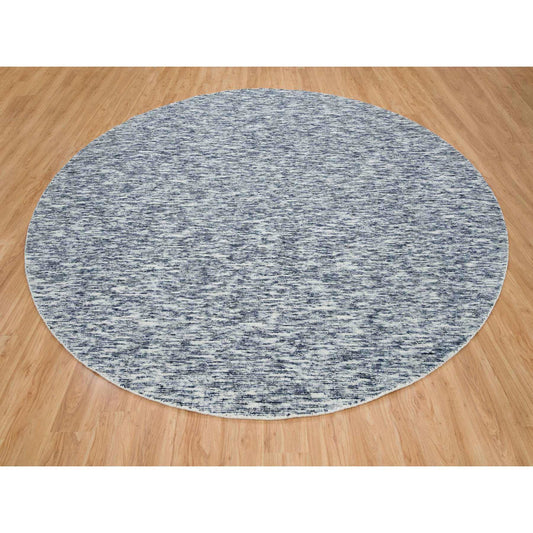 Modern and Contemporary Wool Hand Loomed Rug Blue No Border 12.0X12.0 -O065239