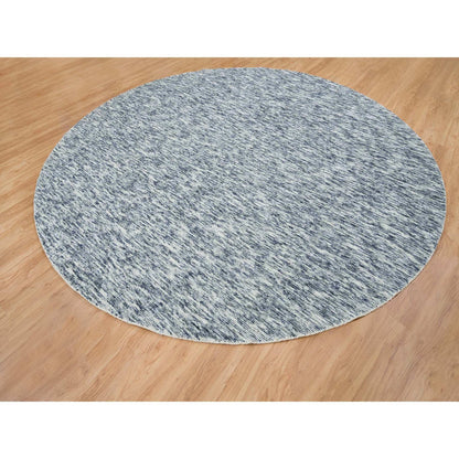 Modern and Contemporary Wool Hand Loomed Rug Blue No Border 12.0X12.0 -O065239