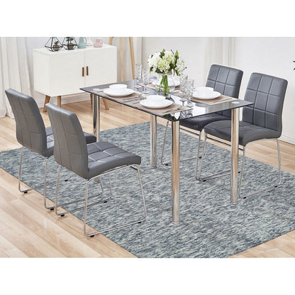 Modern and Contemporary Wool Hand Loomed Rug Blue No Border 8.1X10.0 -O065241