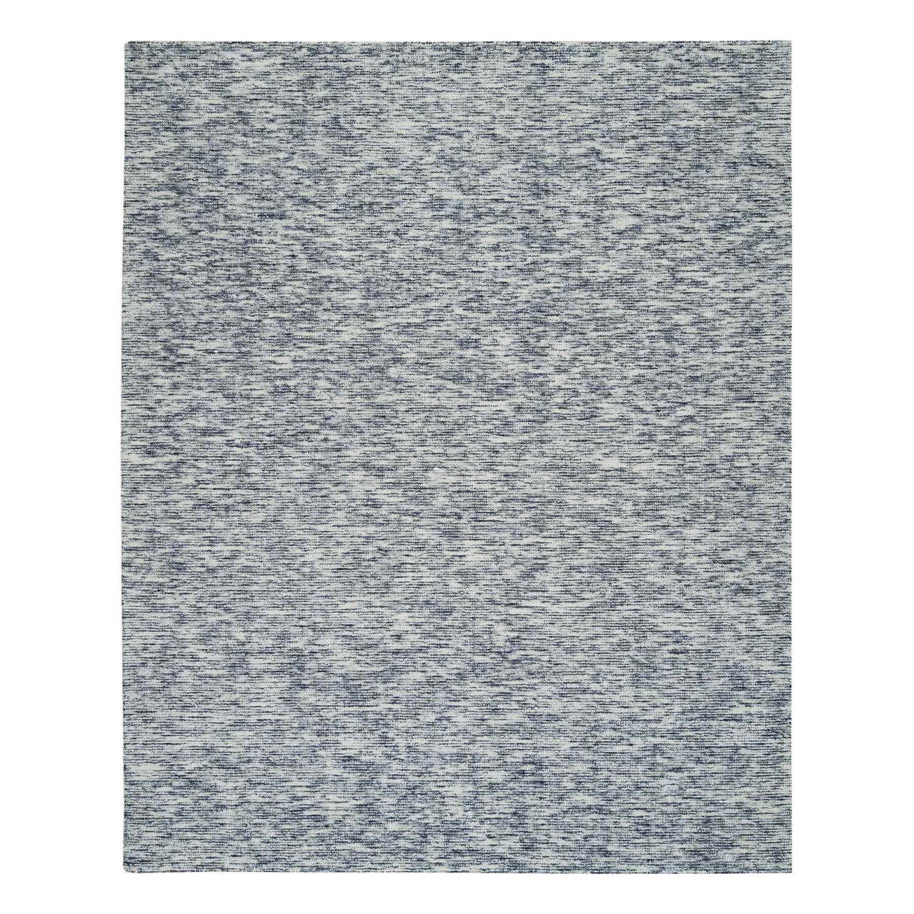 Blue 8'2" x 10'0" Modern and Contemporary Handloom Wool Rug - Sku: O065243