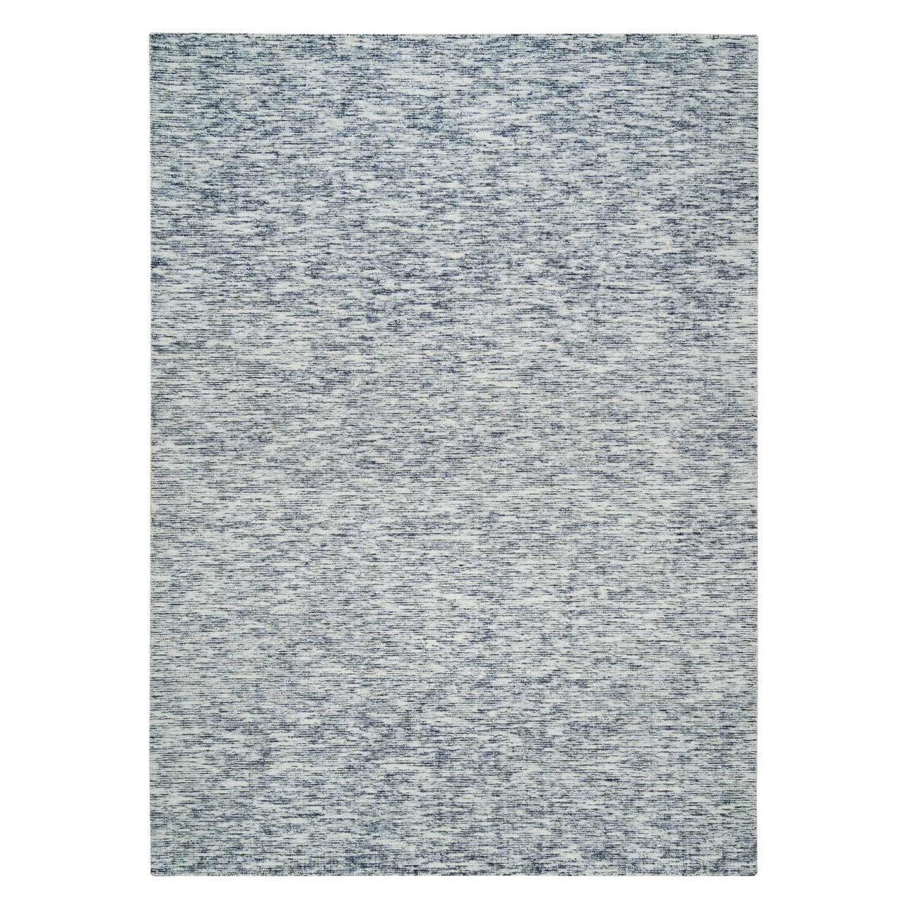 Blue 9'0" x 12'0" Modern and Contemporary Handloom Wool Rug - Sku: O065247