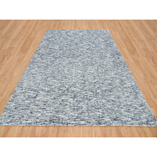Modern and Contemporary Wool Hand Loomed Rug Blue No Border 9.0X12.0 -O065247