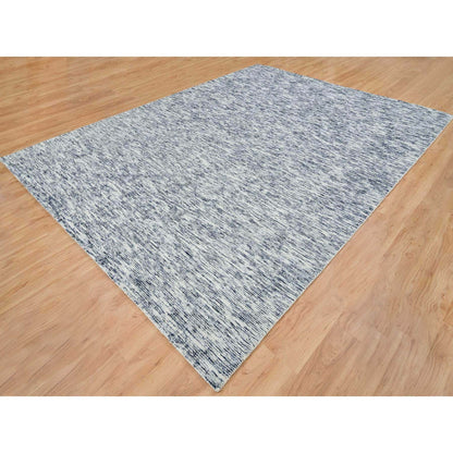 Modern and Contemporary Wool Hand Loomed Rug Blue No Border 9.0X12.0 -O065247