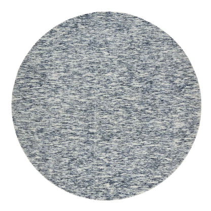 Modern and Contemporary Wool Hand Loomed Rug Blue No Border 8.0X8.0 -O065248