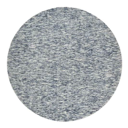 Modern and Contemporary Wool Hand Loomed Rug Blue No Border 8.0X8.0 -O065248