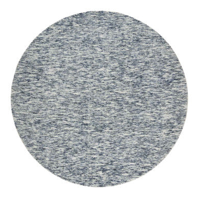 Modern and Contemporary Wool Hand Loomed Rug Blue No Border 8.0X8.0 -O065248