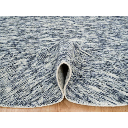 Modern and Contemporary Wool Hand Loomed Rug Blue No Border 8.0X8.0 -O065248