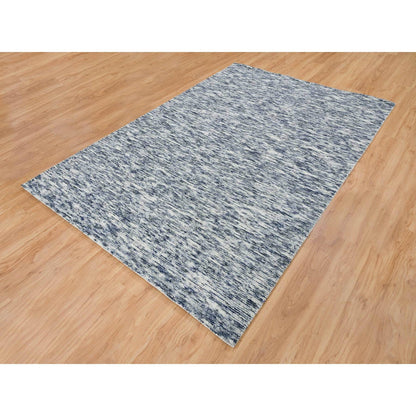 Modern and Contemporary Wool Hand Loomed Rug Blue No Border 6.1X9.1 -O065249