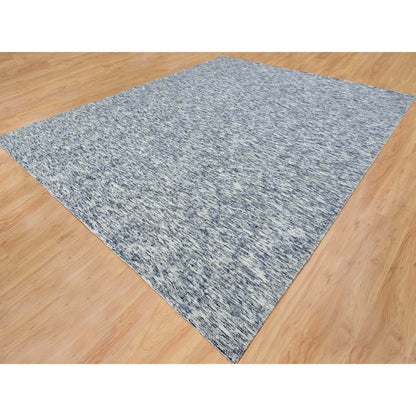 Modern and Contemporary Wool Hand Loomed Rug Blue No Border 12.2X15.0 -O065251