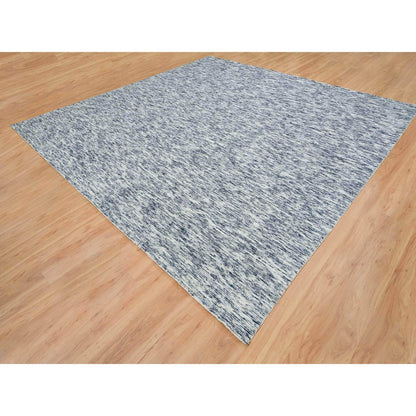 Modern and Contemporary Wool Hand Loomed Rug Blue No Border 12.0X12.0 -O065252