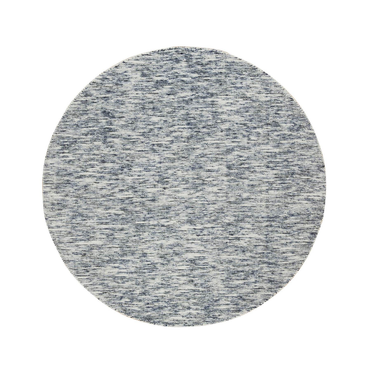 Blue 5'10" x 5'10" Modern and Contemporary Handloom Wool Rug - Sku: O065253