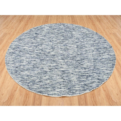 Modern and Contemporary Wool Hand Loomed Rug Blue No Border 5.10X5.10 -O065253