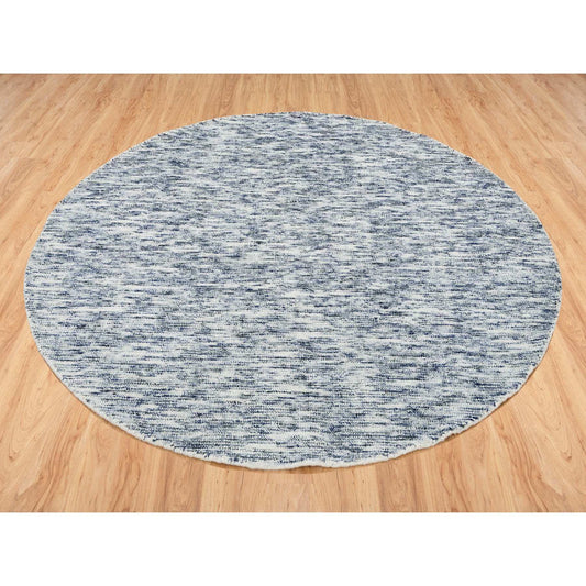 Modern and Contemporary Wool Hand Loomed Rug Blue No Border 6.0X6.0 -O065254