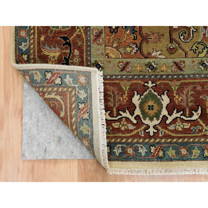 Tribal & Geometric Wool Hand Knotted Rug Ivory Rust Red 7.9X9.9 -O065263