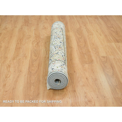 Fine Oriental Wool Hand Knotted Rug Blue Ivory 5.0X8.1 -O065283