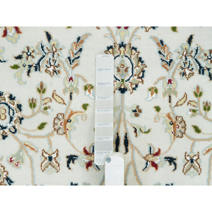 Fine Oriental Wool Hand Knotted Rug Ivory Light Blue 5.0X8.0 -O065302