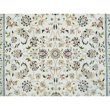 Fine Oriental Wool Hand Knotted Rug Ivory Light Blue 5.0X8.0 -O065302