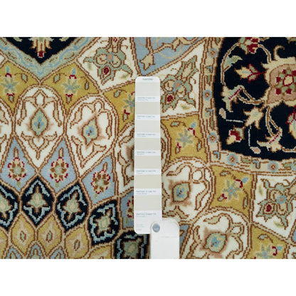 Fine Oriental Wool Hand Knotted Rug Ivory Light Blue 4.0X6.1 -O065308