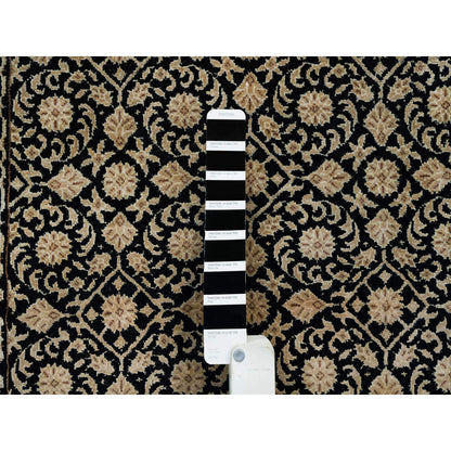 Fine Oriental Wool Hand Knotted Rug Black Ivory 3.1X5.5 -O065312