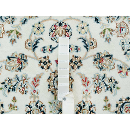 Fine Oriental Wool Hand Knotted Rug Ivory Blue 4.9X6.9 -O065317