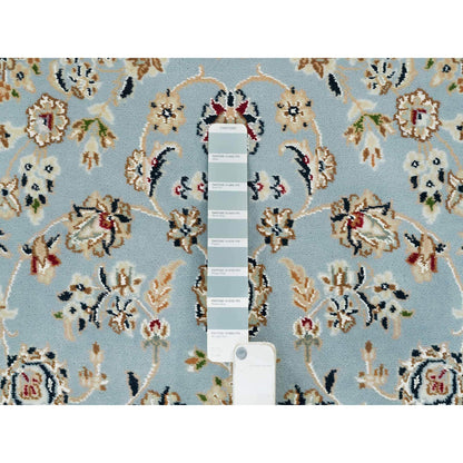 Fine Oriental Wool Hand Knotted Rug Blue Ivory 4.0X6.0 -O065318