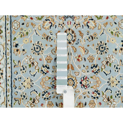 Fine Oriental Wool Hand Knotted Rug Blue Ivory 2.6X13.9 -O065335
