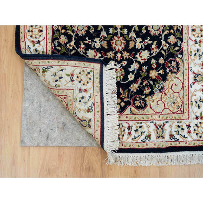 Fine Oriental Wool Hand Knotted Rug Blue Ivory 2.6X11.10 -O065338