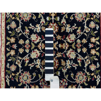 Fine Oriental Wool Hand Knotted Rug Blue Ivory 2.6X11.10 -O065338