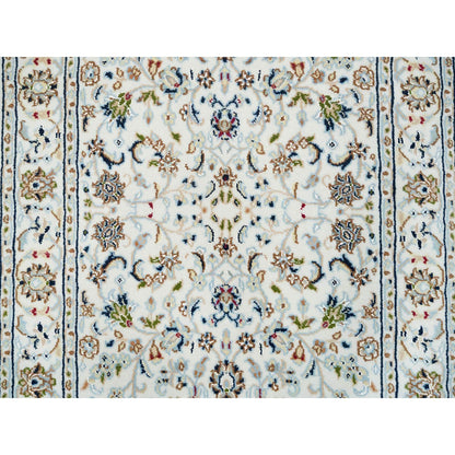 Fine Oriental Wool Hand Knotted Rug Ivory Ivory 2.8X16.4 -O065339