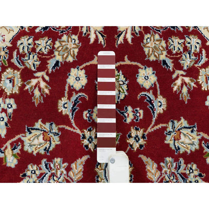 Fine Oriental Wool Hand Knotted Rug Red Ivory 4.7X6.8 -O065346
