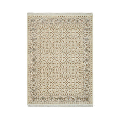 Fine Oriental Wool Hand Knotted Rug Ivory Ivory 4.7X6.8 -O065347