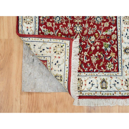 Fine Oriental Wool Hand Knotted Rug Red Ivory 2.7X10.5 -O065369