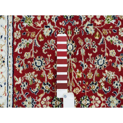 Fine Oriental Wool Hand Knotted Rug Red Ivory 2.7X10.5 -O065369