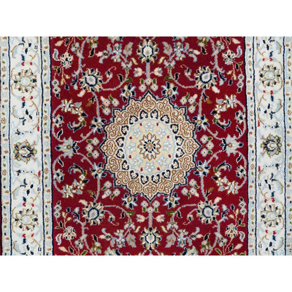 Fine Oriental Wool Hand Knotted Rug Red Ivory 2.7X8.0 -O065371