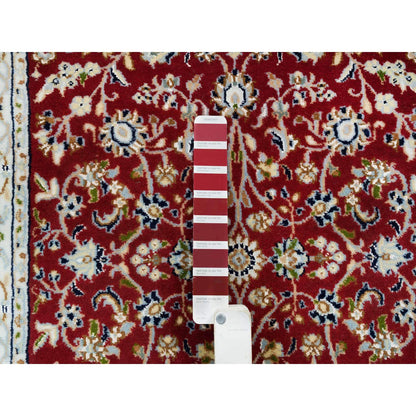 Fine Oriental Wool Hand Knotted Rug Red Ivory 2.8X6.8 -O065379