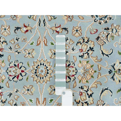 Fine Oriental Wool Hand Knotted Rug Blue Ivory 4.8X4.8 -O065385