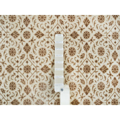 Fine Oriental Wool Hand Knotted Rug Ivory Ivory 6.3X6.3 -O065389